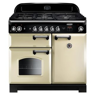 Rangemaster CLA100DFFCRC Classic Dual Fuel Range Cooker- Cream with Chrome Trim