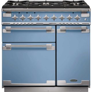 Rangemaster Elise ELS90DFFCA 90cm Gas Dual Fuel Range Cooker - Light Blue
