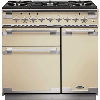 Rangemaster Elise ELS90DFFCR 90cm Gas Dual Fuel Range Cooker - Cream